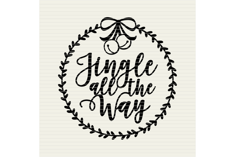 Jingle all the Way with Wreath - Christmas SVG design SVG CleanCutCreative 