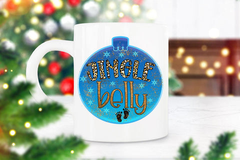 Jingle BelIy Christmas Pregnancy Ornament I Holiday Ornament Sublimation Happy Printables Club 