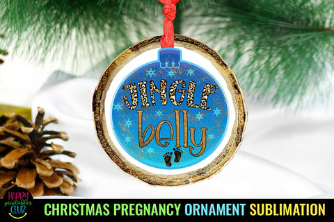 Jingle BelIy Christmas Pregnancy Ornament I Holiday Ornament Sublimation Happy Printables Club 