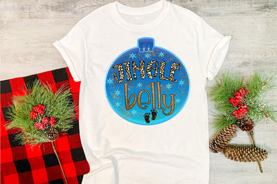 Jingle BelIy Christmas Pregnancy Ornament I Holiday Ornament Sublimation Happy Printables Club 