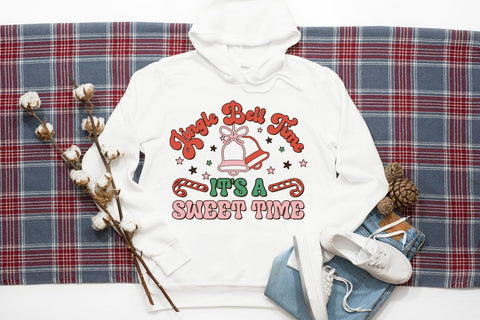 Jingle Bell Time It's a Sweet Time, Retro Christmas PNG Sublimation CraftLabSVG 