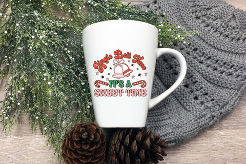 Jingle Bell Time It's a Sweet Time, Retro Christmas PNG Sublimation CraftLabSVG 