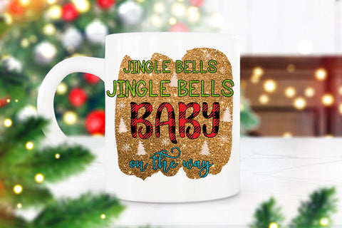 Jingle Bells Baby on the Way I Christmas Pregnancy Ornament Sublimation Happy Printables Club 