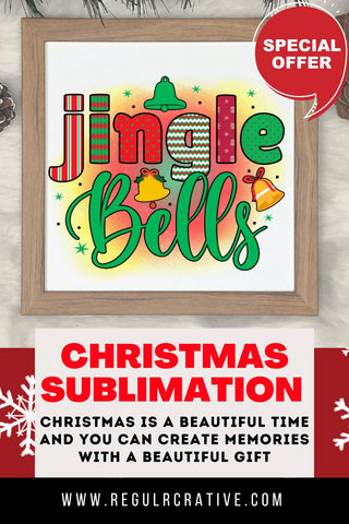Jingle bells Sublimation PNG, Sublimation Christmas Design Sublimation Regulrcrative 