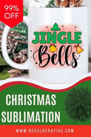 Jingle bells Sublimation PNG, Sublimation Christmas Design Sublimation Regulrcrative 