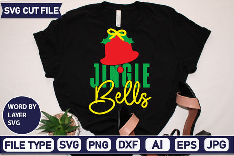 Jingle Bells SVG Cut File SVGs quotes-and-sayings food-drink mini-bundles print-cut on-sale Clipart Clip Art Sublimation or Vinyl Shirt Design SVG DesignPlante 503 