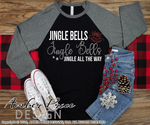 Jingle Bells SVG PNG DXF | Jingle all the way SVG | Christmas SVG Winter Shirt SVG | Holiday Home Decor SVGs SVG Amber Price Design 