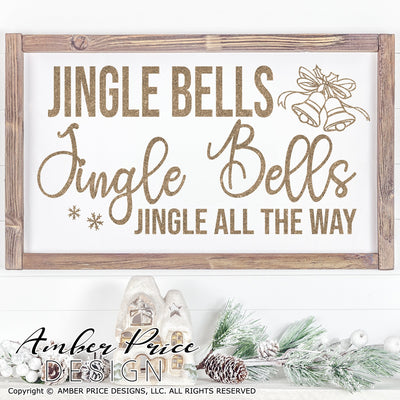 Jingle Bells SVG PNG DXF | Jingle all the way SVG | Christmas SVG Winter Shirt SVG | Holiday Home Decor SVGs SVG Amber Price Design 