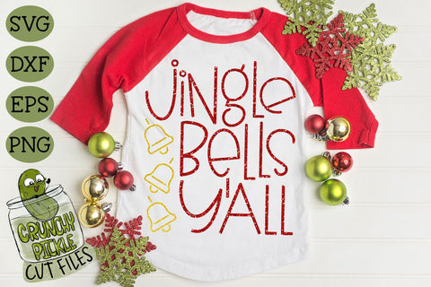 Jingle Bells Y'all Christmas SVG Cut File SVG Crunchy Pickle 