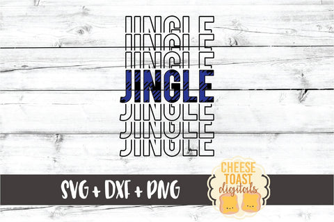 Jingle - Buffalo Plaid Christmas Mirror Word SVG PNG DXF Cut Files SVG Cheese Toast Digitals 