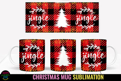 Jingle Christmas Plaid Mug Sublimation I 11 Oz Holiday Mug Sublimation Happy Printables Club 