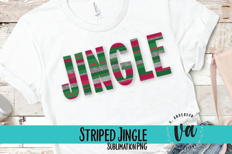 Jingle Stripes Sublimation PNG Sublimation V. Anderson Designs 