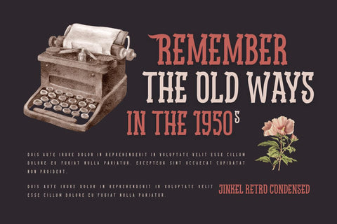 Jinkel | Retro Condensed Font Font twinletter 