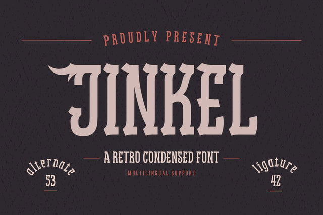 Jinkel | Retro Condensed Font Font twinletter 