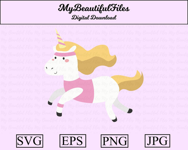 jogging unicorn - animal SVG MyBeautifulFiles 