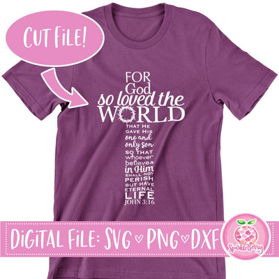 John 3:16 SVG DXF | Easter Cut File SVG SparkleBerry 