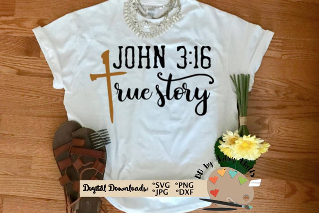 John 3:16 True Story svg dxf Easter Christian faith svg Cross cut file SVG The Artsy Spot 