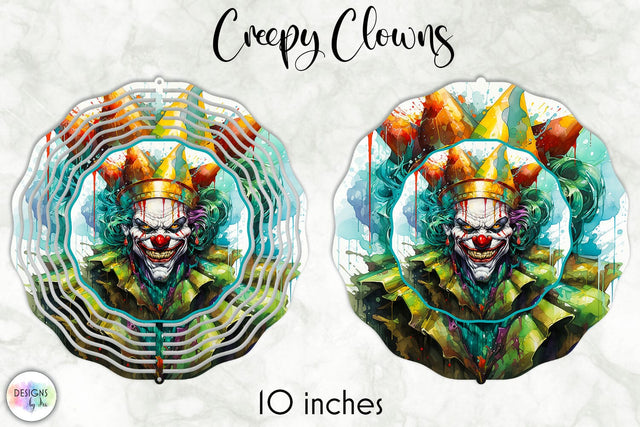 Joker Face Creepy Clown Wind Spinner Sublimation Designs by Ira 