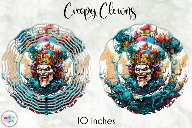 Joker Face Scary Clown Wind Spinner Design Sublimation Designs by Ira 