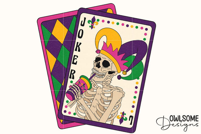 Joker Tarot Mardi Gras PNG Sublimation Sublimation Owlsome.Designs 