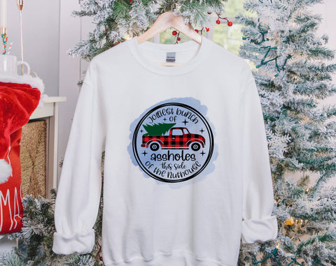 Jolliest Bunch Of Assholes This Side Of The Nuthouse PNG For Sublimation, Funny Christmas PNG, Christmas Truck PNG Sublimation HappyDesignStudio 