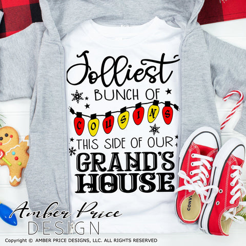 Jolliest bunch of Cousins this side of our Grand's house SVG PNG DXF | Cousins Christmas Shirts SVG SVG Amber Price Design 