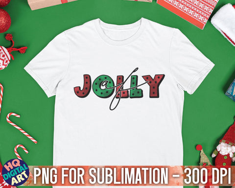 Jolly Af Christmas Plaid PNG Sublimation SVG HQDigitalArt 
