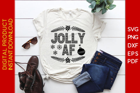 Jolly AF Christmas SVG PNG PDF Cut File SVG Creativedesigntee 