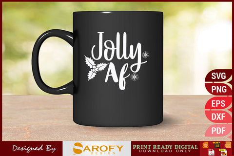 Jolly AF | Funny Santa Christmas Design SVG File SVG Sarofydesign 