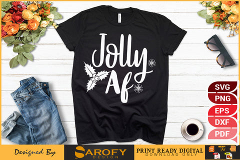 Jolly AF | Funny Santa Christmas Design SVG File SVG Sarofydesign 
