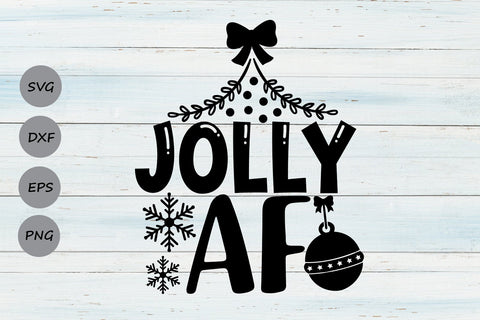 Jolly AF| Merry Christmas SVG Cutting Files. SVG CosmosFineArt 