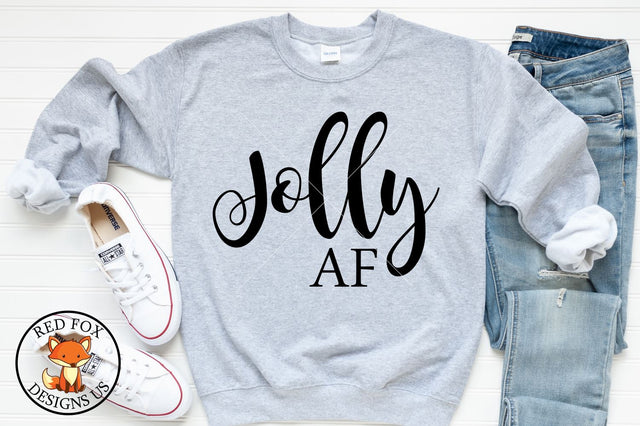 Jolly AF svg, Christmas SVG, Easy Cricut cut File, winter svg SVG RedFoxDesignsUS 