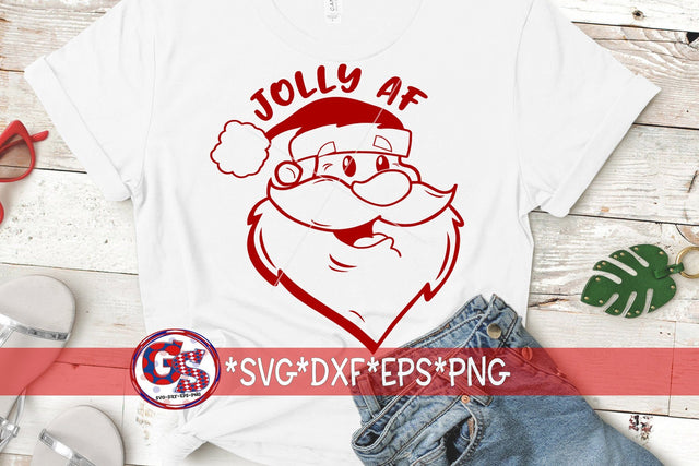 Jolly AF SVG DXF EPS PNG-Christmas SVG SVG Greedy Stitches 