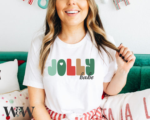 Jolly Babe SVG | Retro Christmas Shirt SVG SVG Wood And Walt 