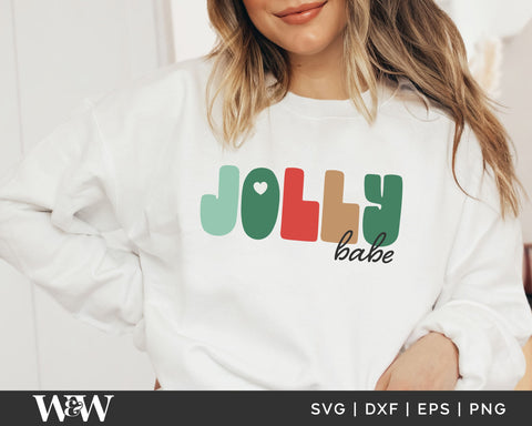 Jolly Babe SVG | Retro Christmas Shirt SVG SVG Wood And Walt 