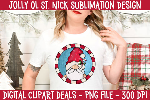 Jolly Ol St. Nick Sublimation Design - Christmas Whimsical Santa Sublimation PNG Design Sublimation Digital Clipart Deals 