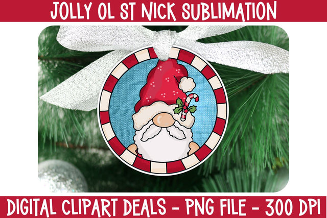 Jolly Ol St Nick Sublimation - Santa Christmas Sublimation Christmas Ornament Design Sublimation Digital Clipart Deals 