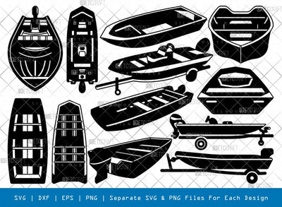 Jon Boat Silhouette, Jon Boat SVG, Motor Boat Svg, Speed Boat Svg, Jon Boat On Trailer Svg, Jon Boat Bundle, SB00885 Jon Boat SVG ETC Craft 