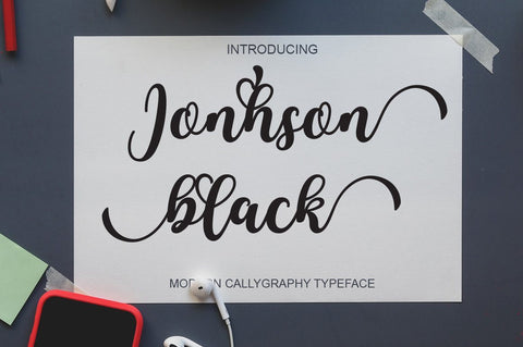 Jonhson Black Script Font arwah studio 
