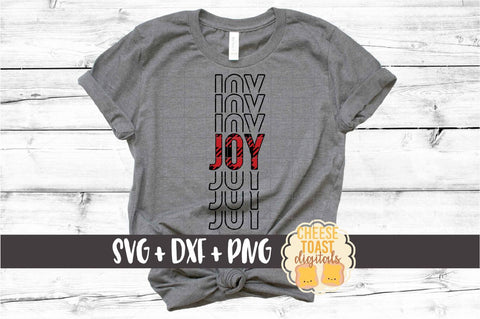 Joy - Buffalo Plaid Christmas Mirror Word SVG PNG DXF Cut Files SVG Cheese Toast Digitals 