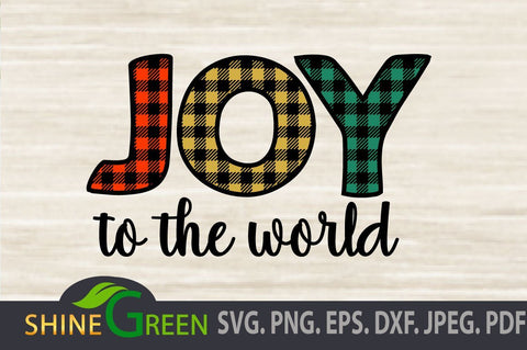 Joy Buffalo Plaid Christmas SVG for Cricut and Sublimation SVG Shine Green Art 
