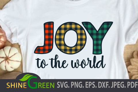 Joy Buffalo Plaid Christmas SVG for Cricut and Sublimation SVG Shine Green Art 