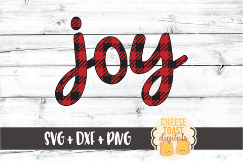 Joy - Buffalo Plaid Christmas SVG PNG DXF Cut Files SVG Cheese Toast Digitals 