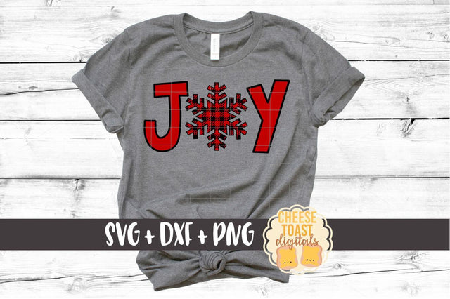 Joy - Buffalo Plaid Snowflake - Christmas SVG Files SVG Cheese Toast Digitals 