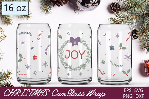 Joy christmas can glass wrap svg, 16 oz Beer can glass, Winter sublimation Sublimation AnastasiyaArtDesign 