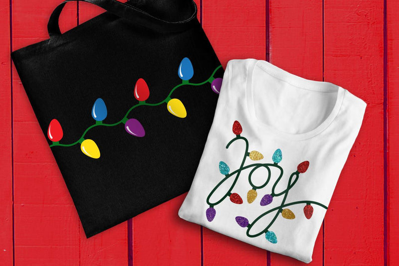 Joy Christmas Light Set SVG Designed by Geeks 