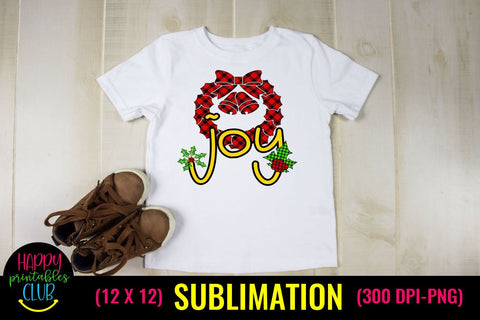 Joy Christmas Plaid Sublimation - Christmas Sublimation Sublimation Happy Printables Club 