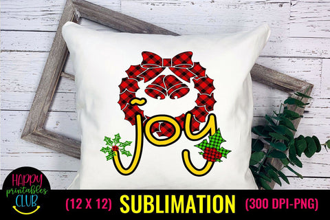 Joy Christmas Plaid Sublimation - Christmas Sublimation Sublimation Happy Printables Club 