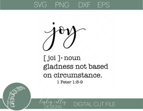 Joy Definition Typography SVG SVG Linden Valley Designs 