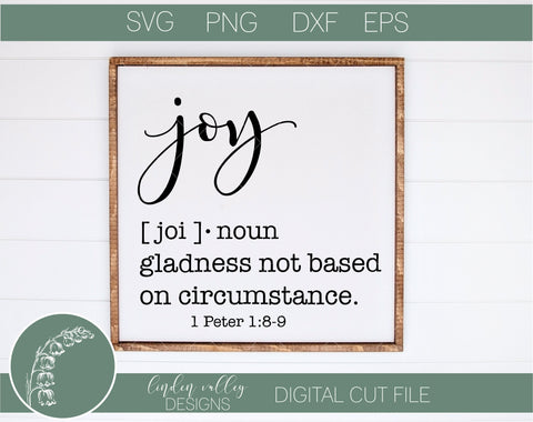 Joy Definition Typography SVG SVG Linden Valley Designs 